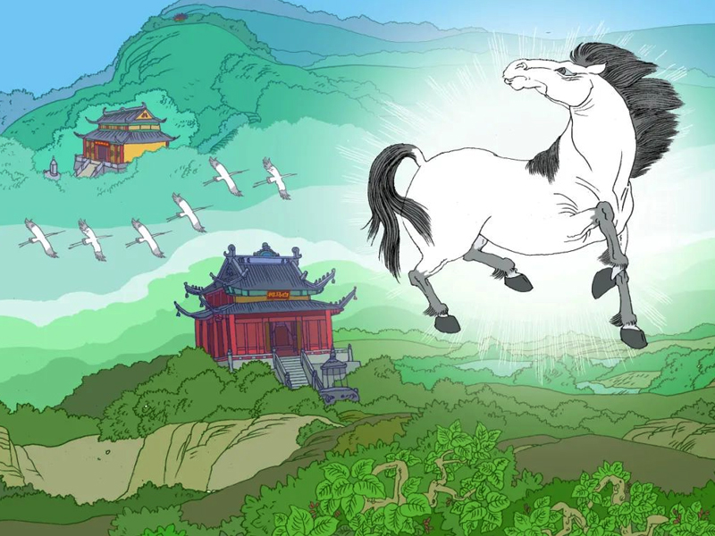 趙構(gòu)下命在落難的大坑處修建白馬祠紀(jì)念白馬神駒