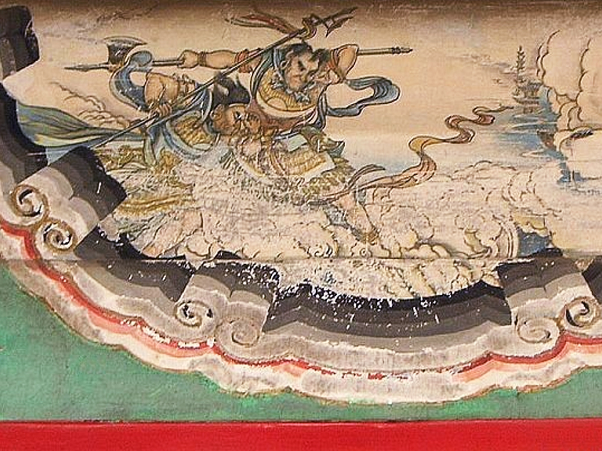 媽祖左右護(hù)法千里眼順風(fēng)耳故事壁畫